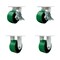 Service Caster 6'' Heavy Duty Green Poly on Cast Iron Wheel Caster Set 2 Brakes 2 Rigid, 4PK CRAN-SCC-KP92S630-PUR-GB-SLB-2-R-2 - alternate 1